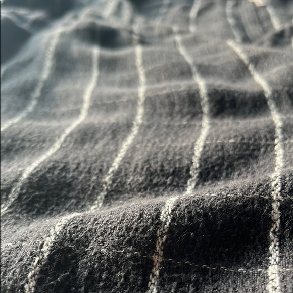 Free People Black and White Checkered Short Sleeve Heavy Knit Wrap Top with Tie - Picture 9 of 16